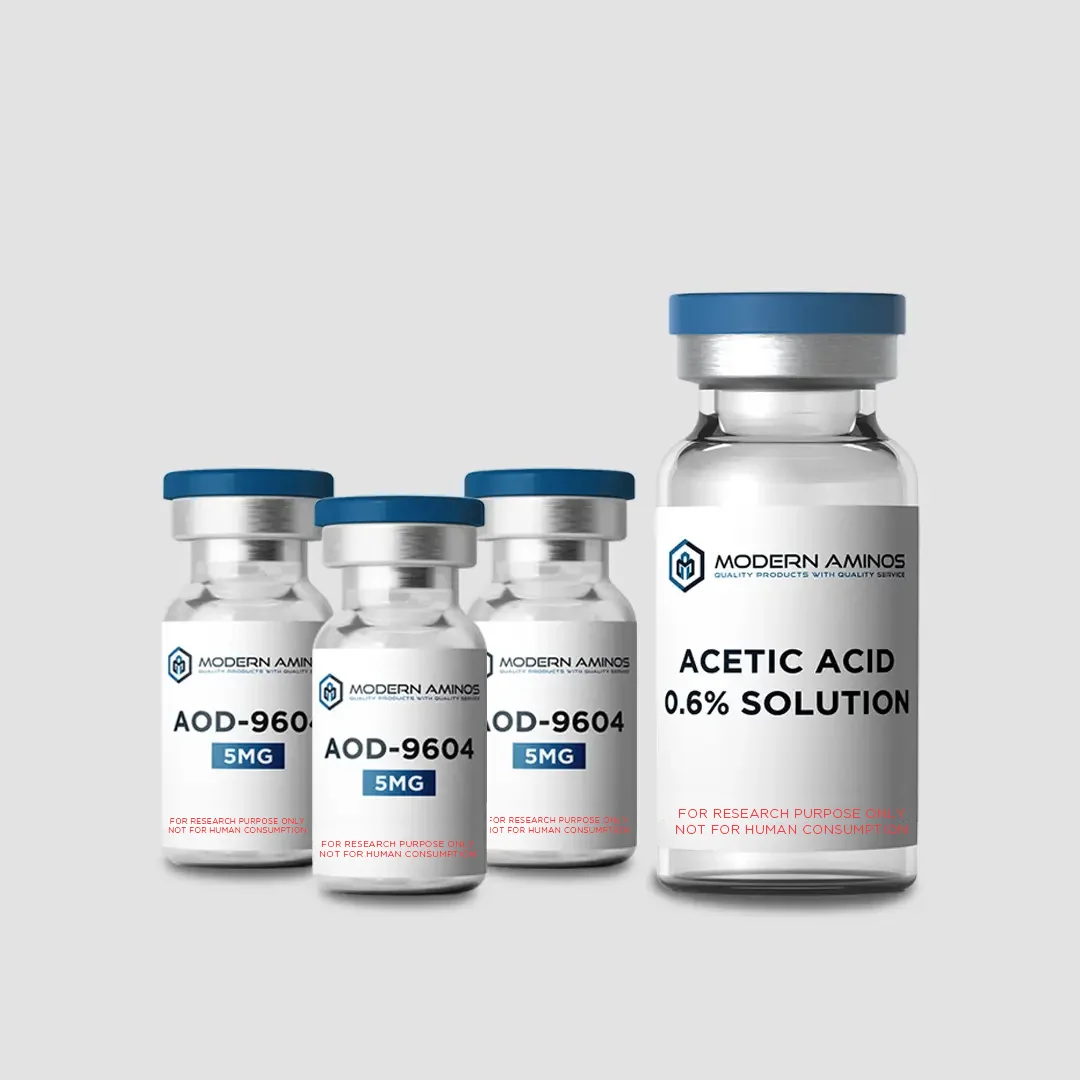 AOD-x3Acetic-combo-5mg2026 AOD-9604 Peptide | Three 5MG Vials + Acetic Acid 10ml
